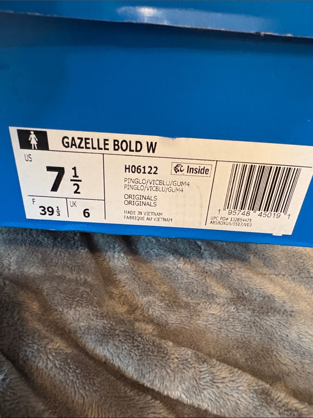 NWT Womens platform Gazelle Pink with Navy Stripes Sneakers - Picture 7 of 7